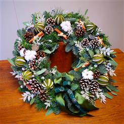 Frosted Lime Evergreen Wreath by Apple Mint 