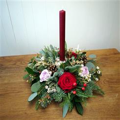 Red Taper Candle Centrepiece
