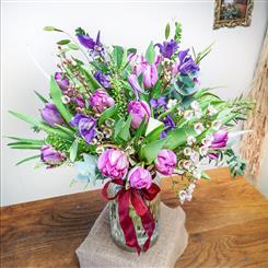Gorgeous Seasonal Tulips in a Vase