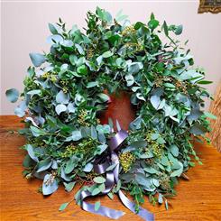 Village Style Eucalyptus Christmas Wreath